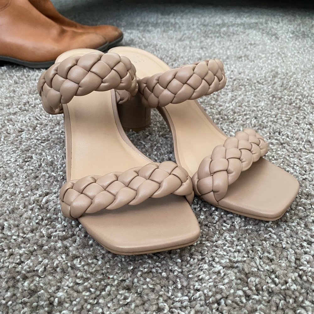 Braided Beige Heels - a new day